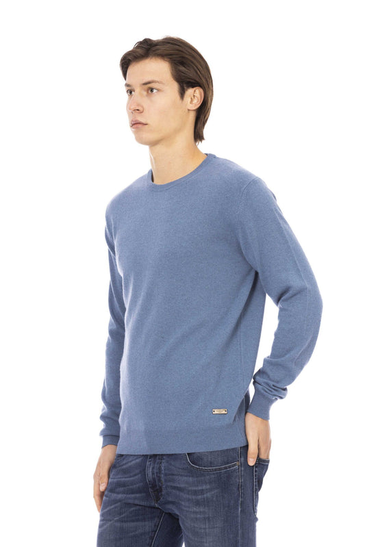 Light-Blue Wool Men Sweater