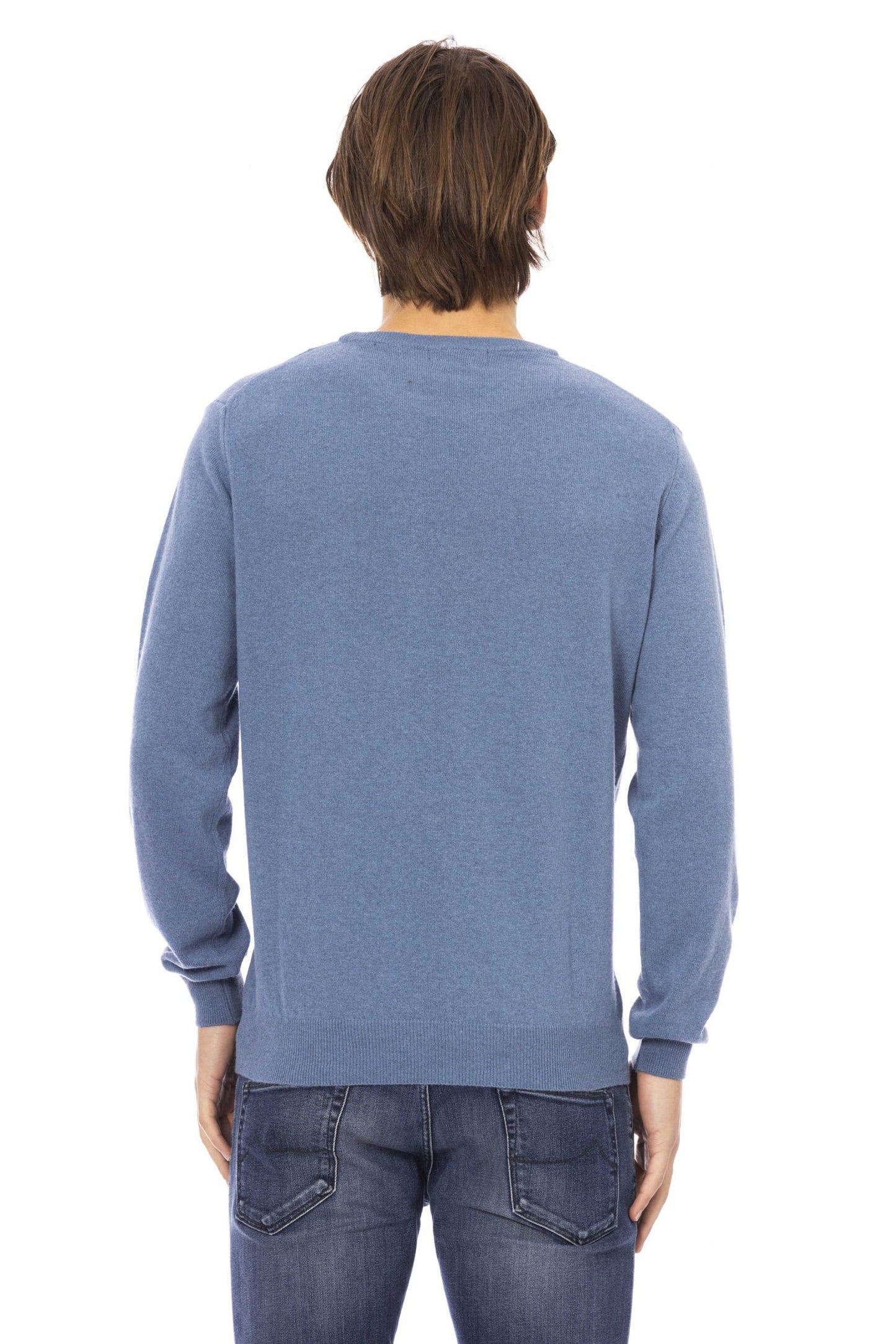 Light-Blue Wool Men Sweater