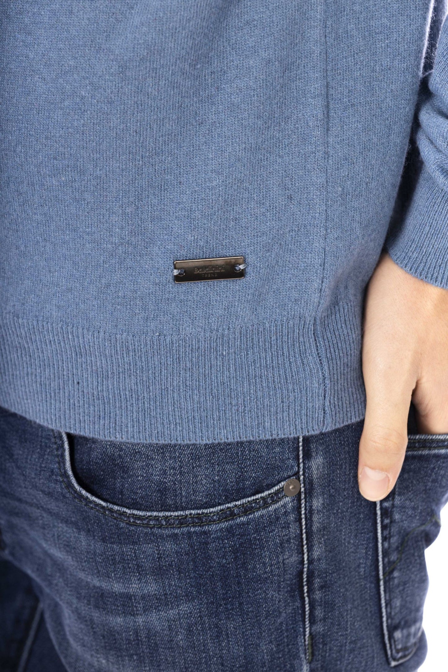 Light-Blue Wool Men Sweater