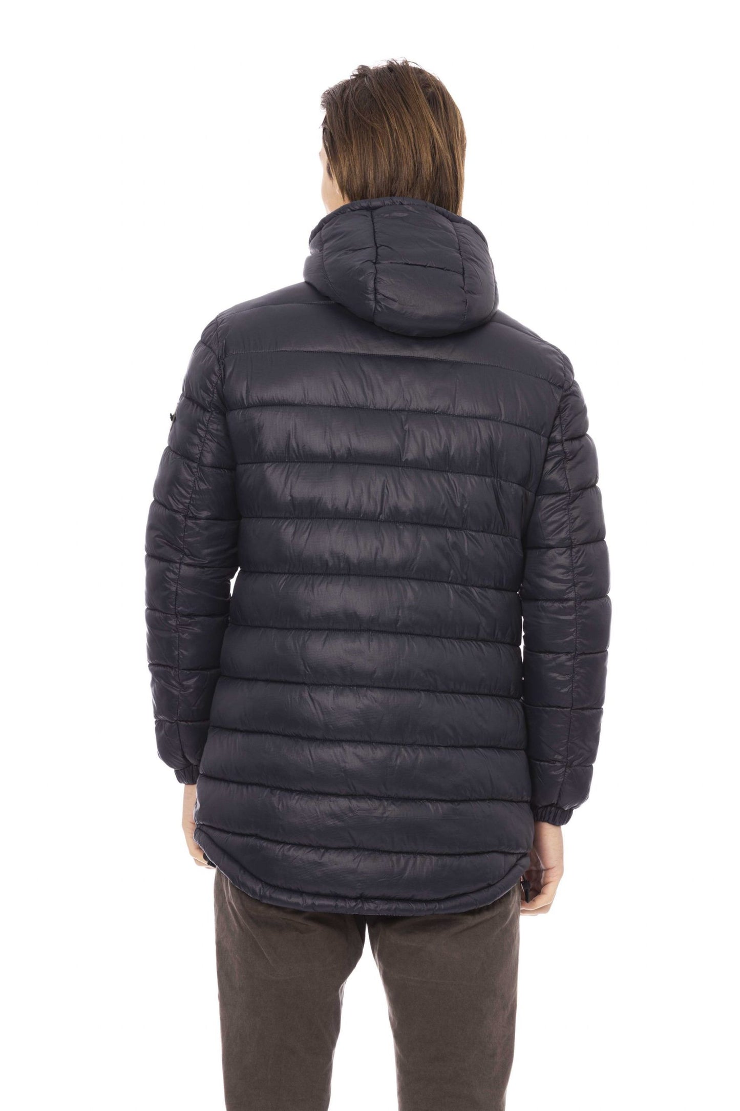 Blue Nylon Men Jacket