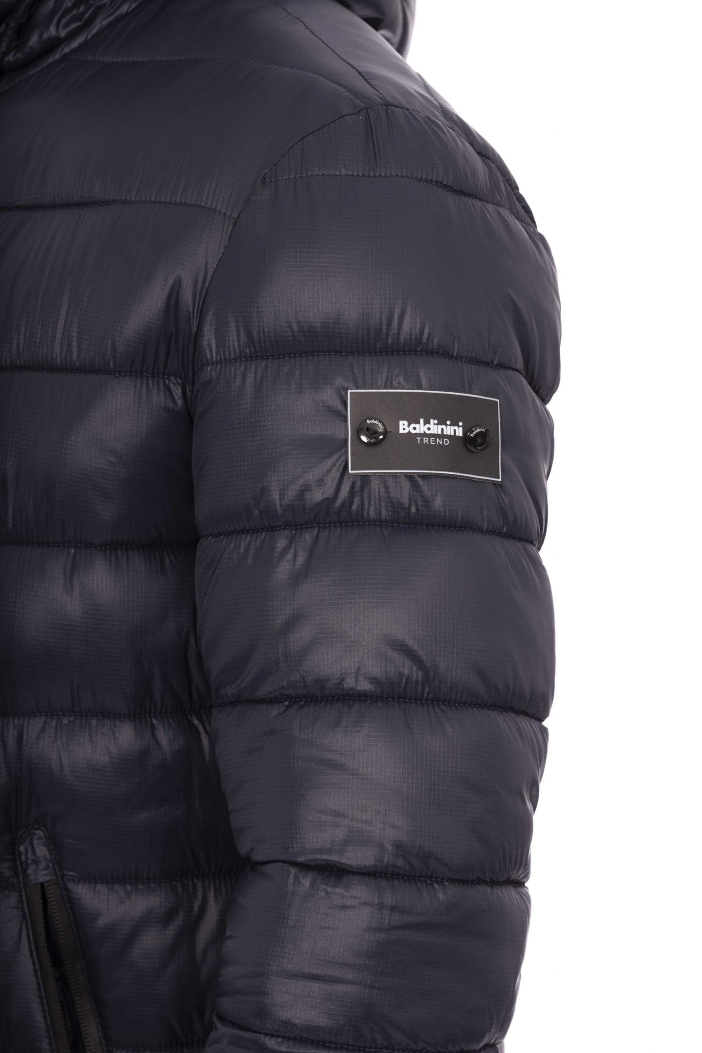 Blue Nylon Men Jacket