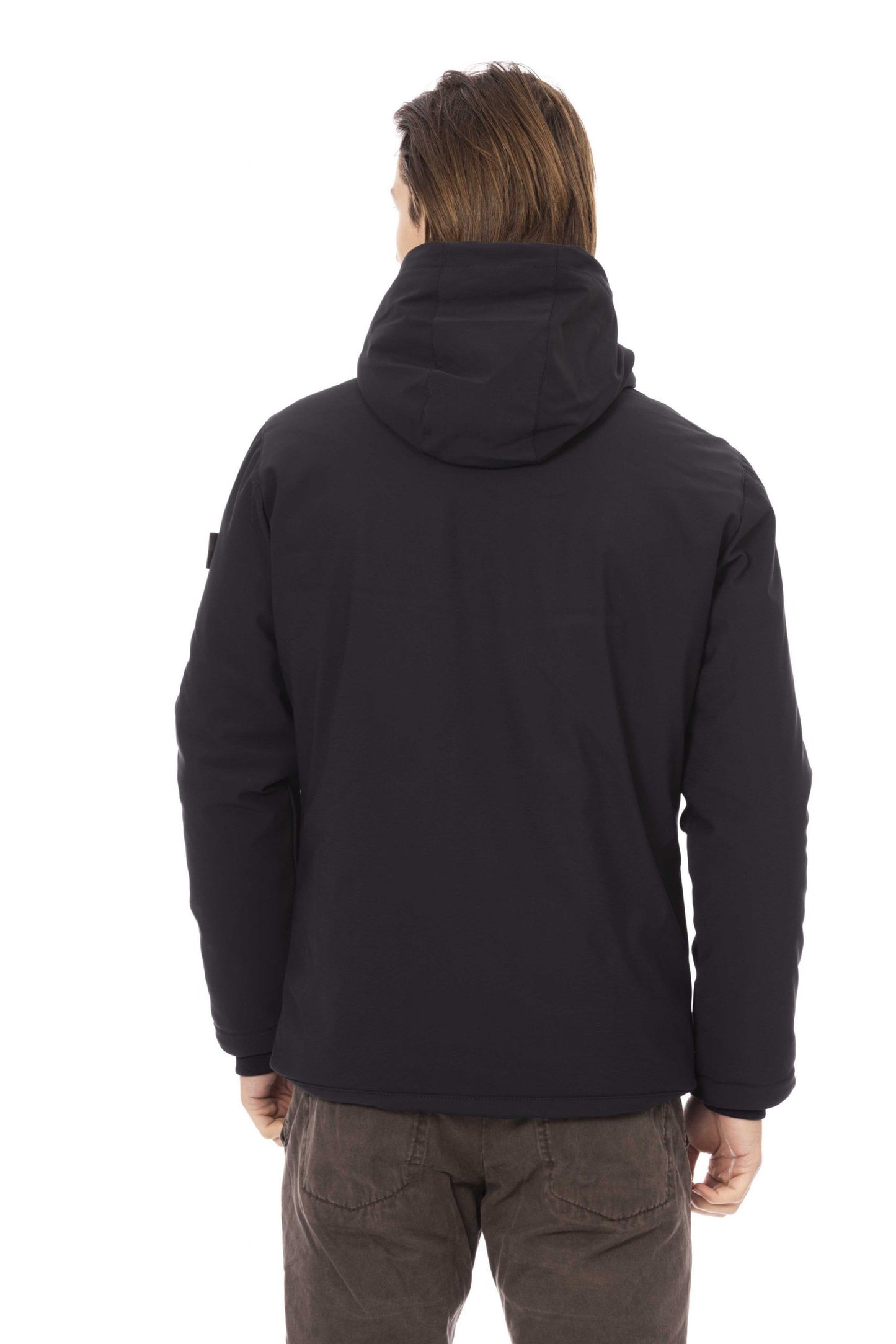 Blue Polyester Men Jacket