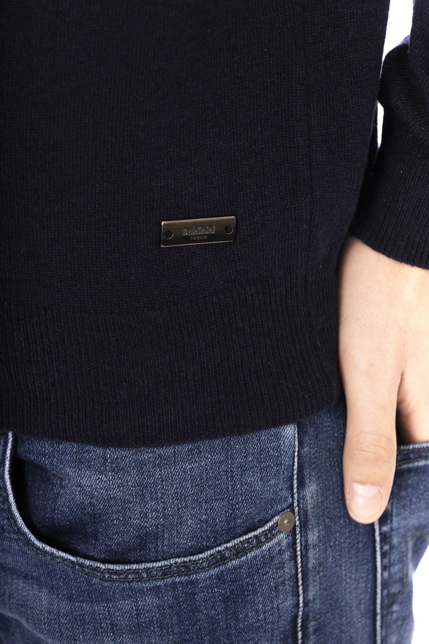 Blue Wool Men Sweater