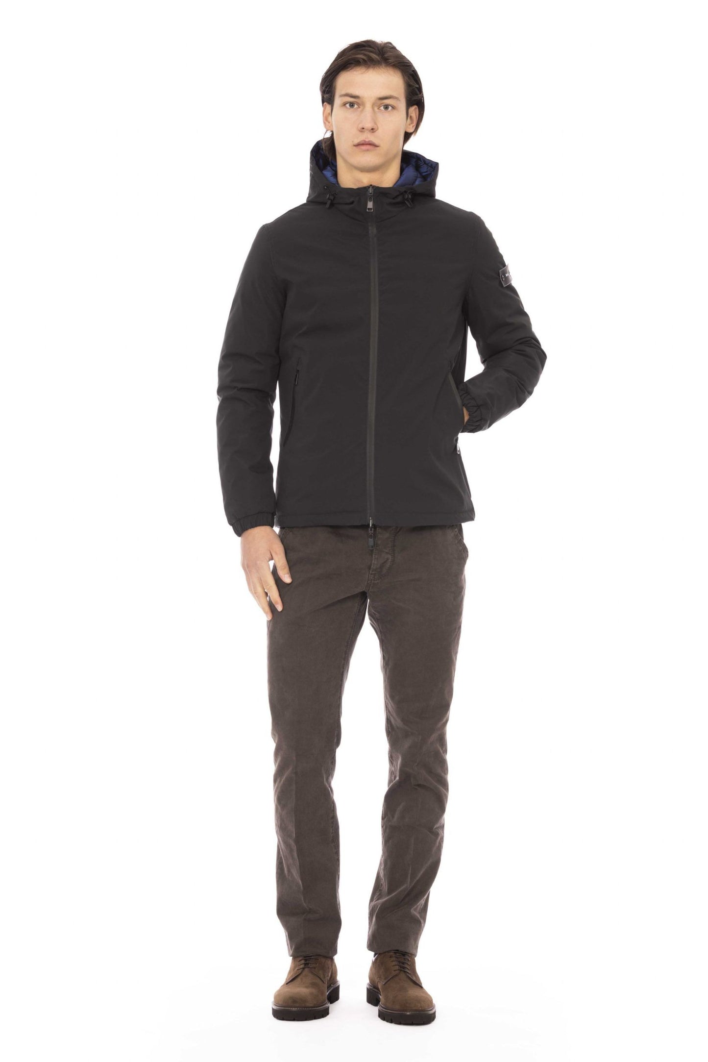 Green Polyester Men Jacket