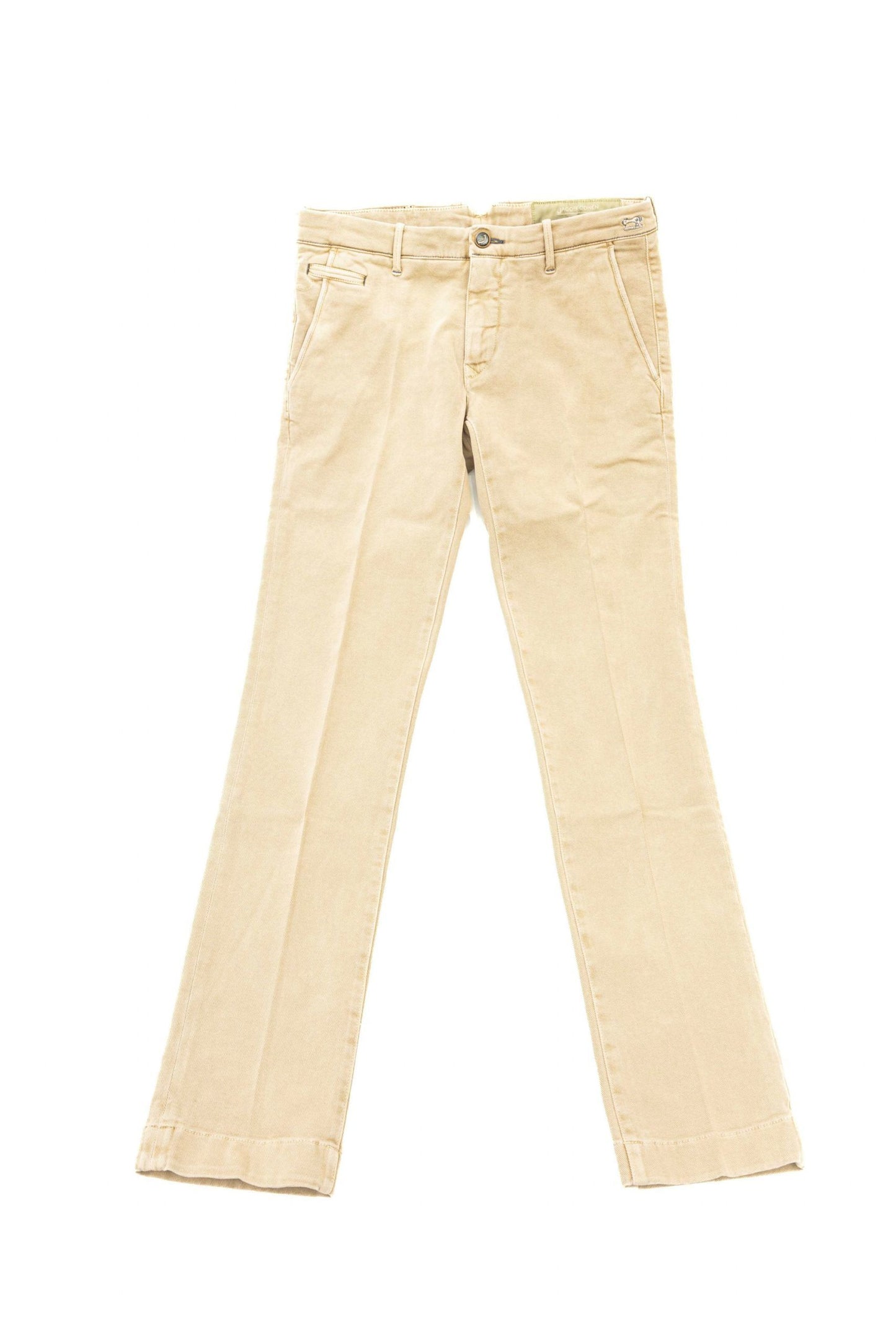Beige Cotton Men Chino
