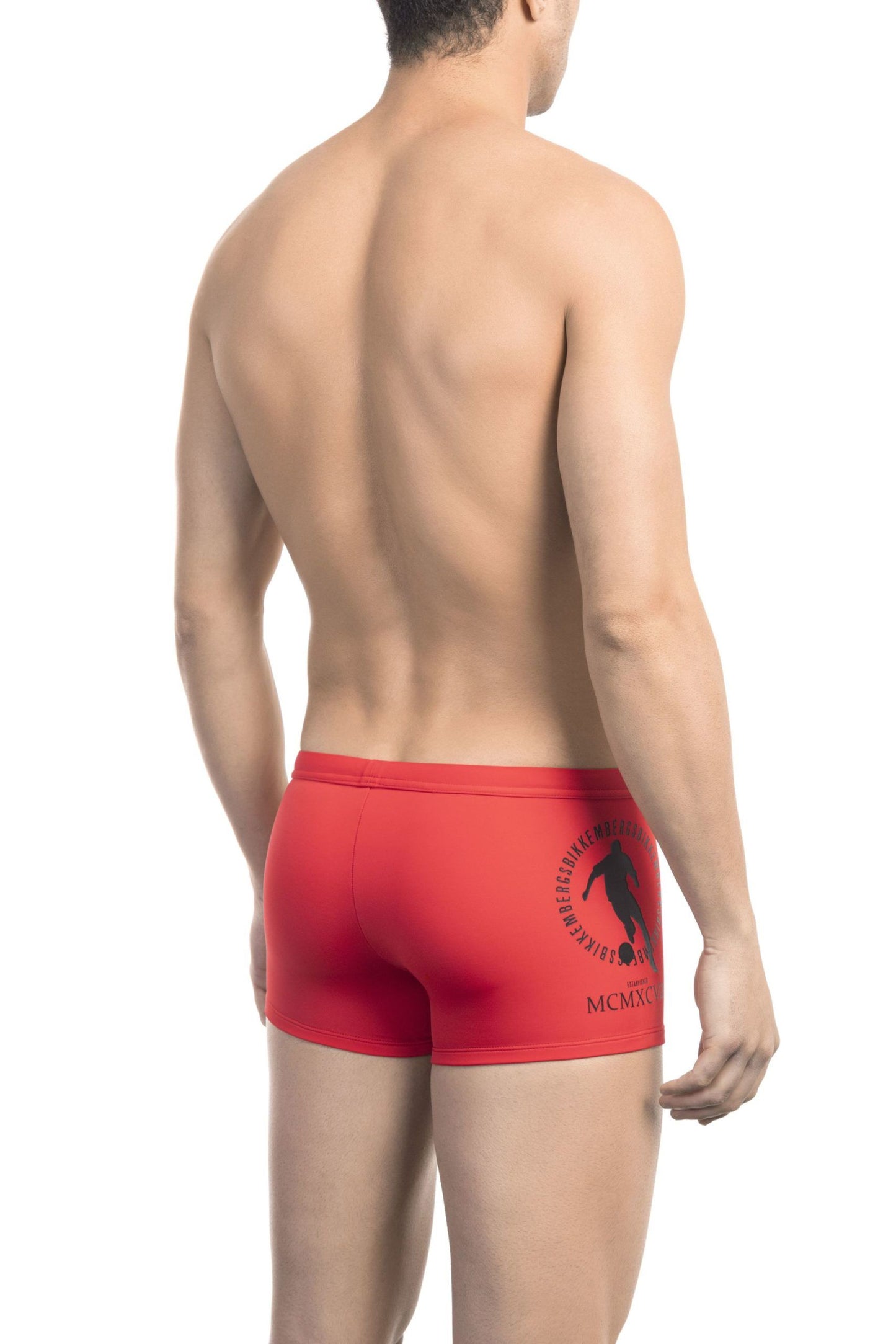 Red Polyamide Men Swim Trunk
