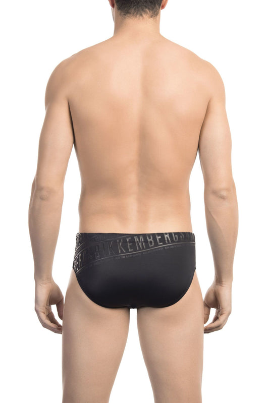 Black Polyamide Men Swimwear