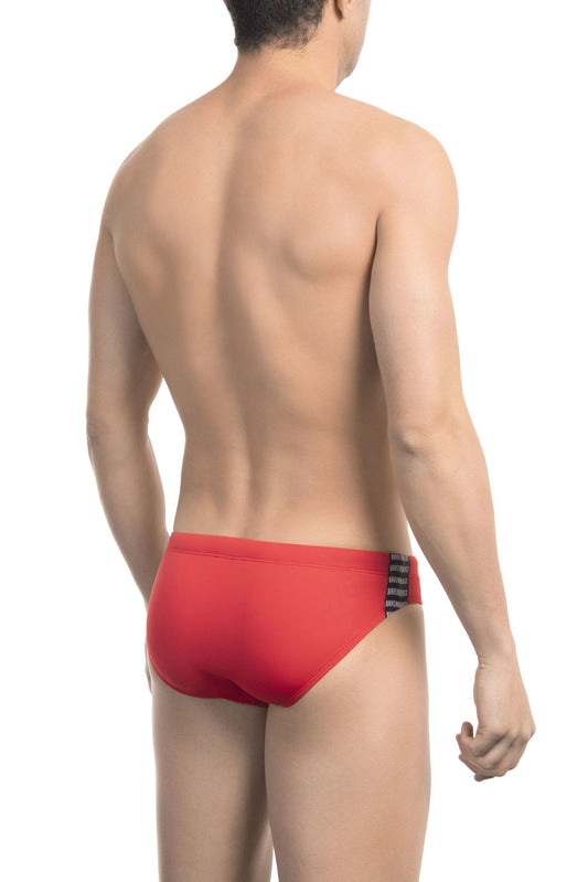 Red Polyamide Men's Swimwear