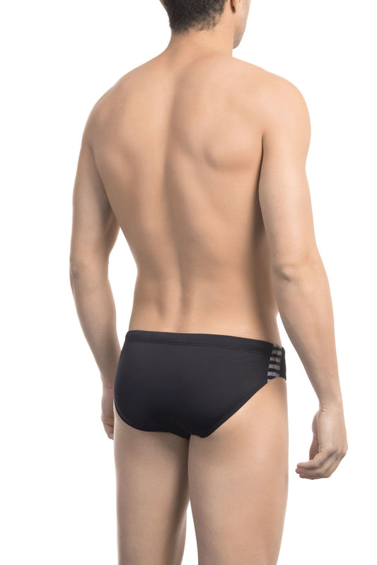 Black Polyamide Men Swimwear