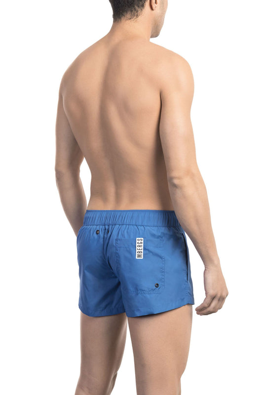 Blue Polyamide Men Swim Short