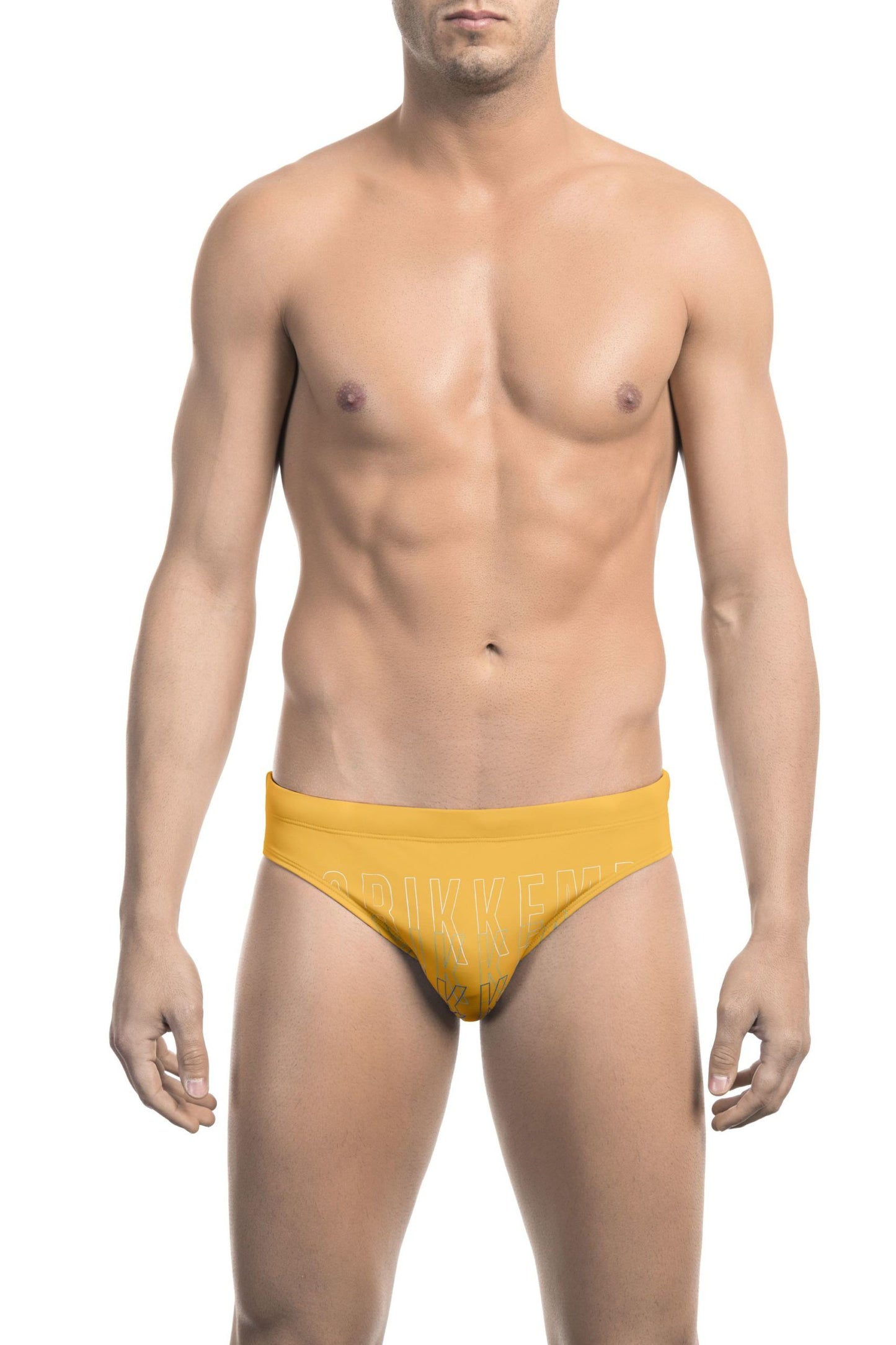 Yellow Polyamide Men Swimwear