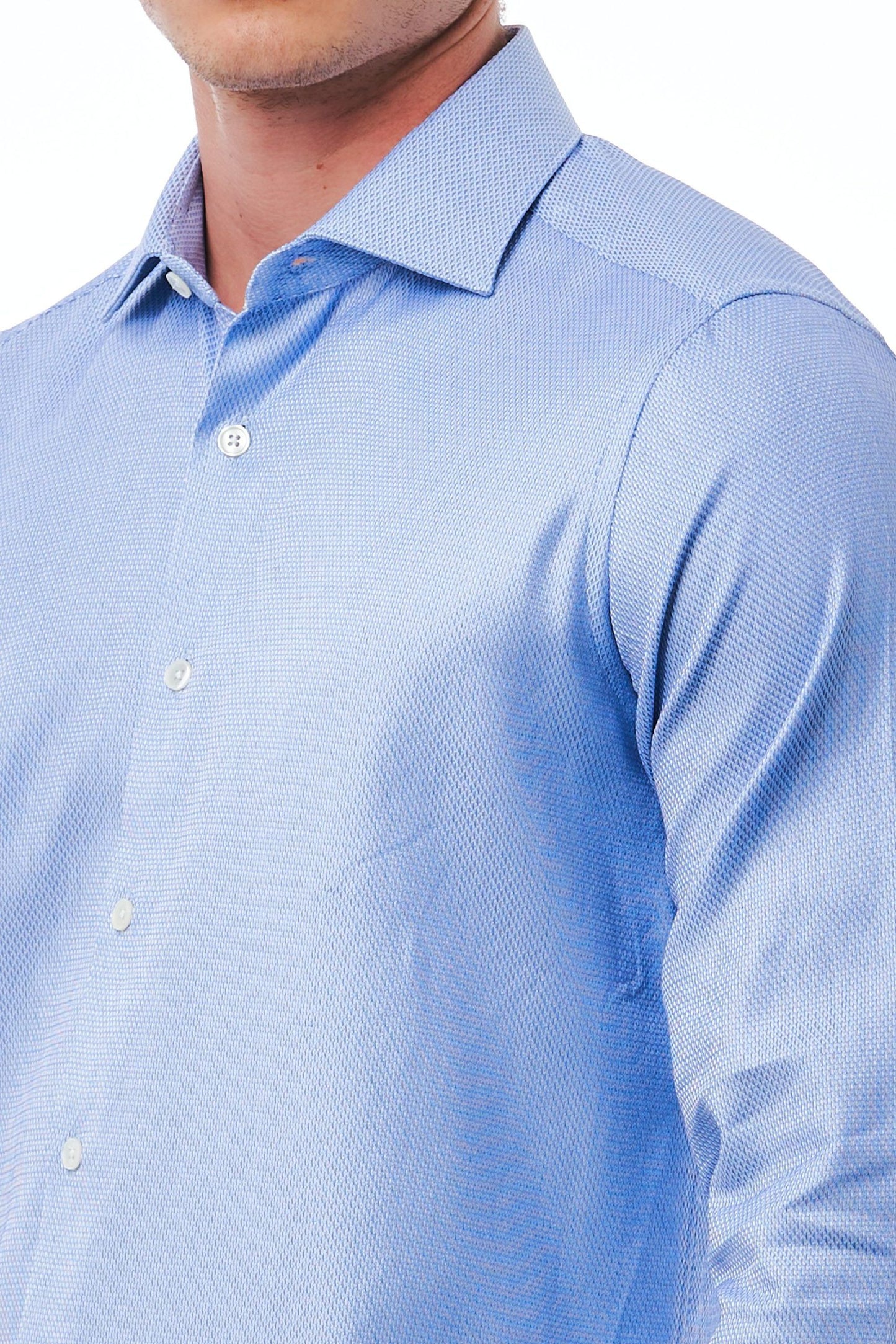 Light-Blue Cotton Men Shirt