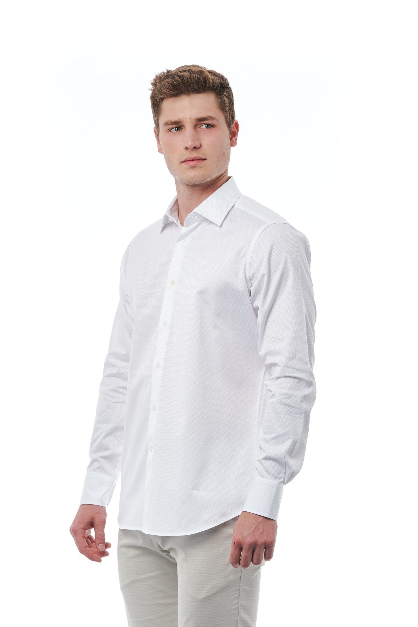 White Cotton Men Shirt