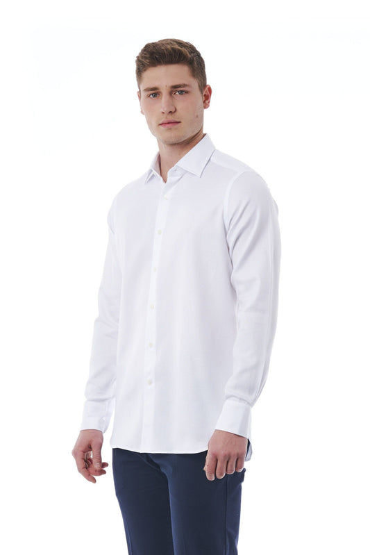 White Cotton Men Shirt