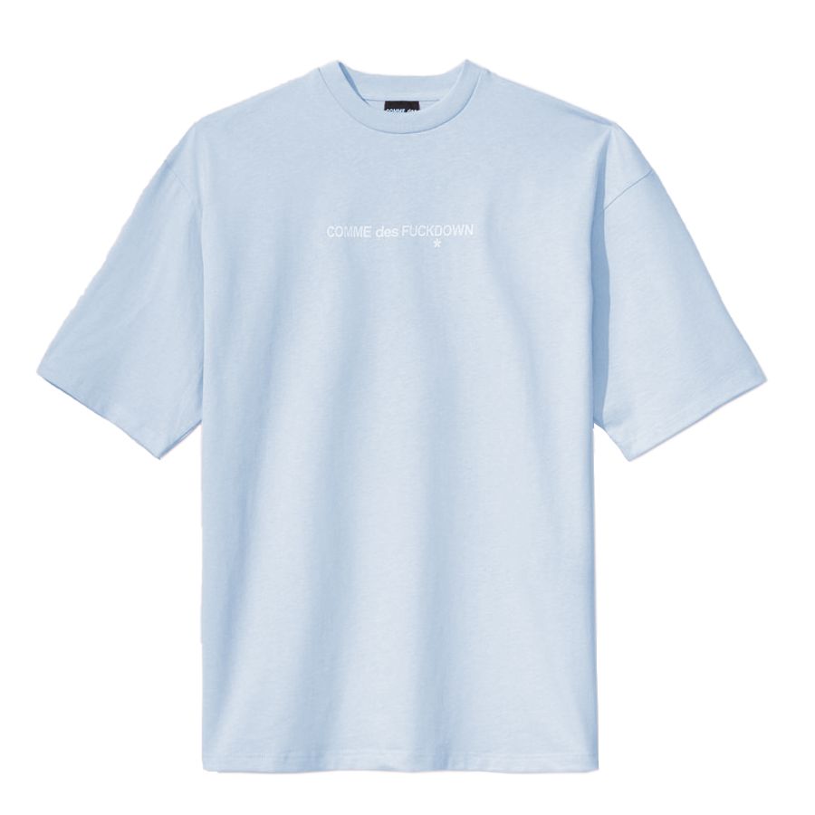 Light Blue Cotton Men T-Shirt