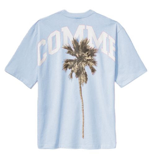 Light Blue Cotton Men T-Shirt