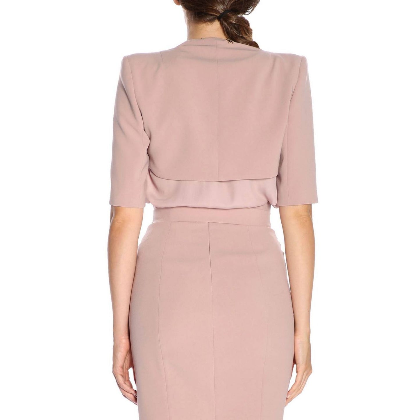 Pink Polyester Women Blazer