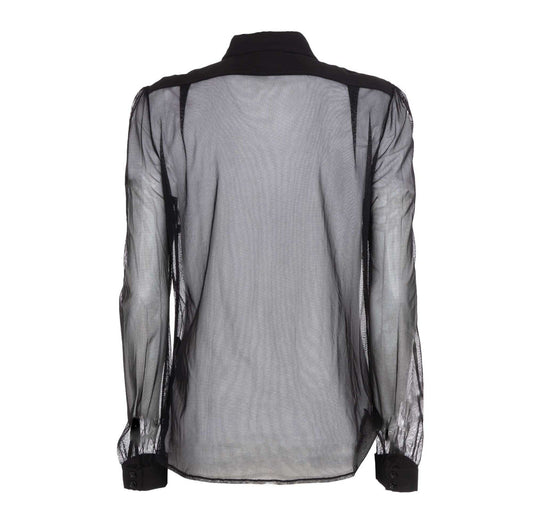 Elegant Tulle Blouse - Timeless Black Elegance