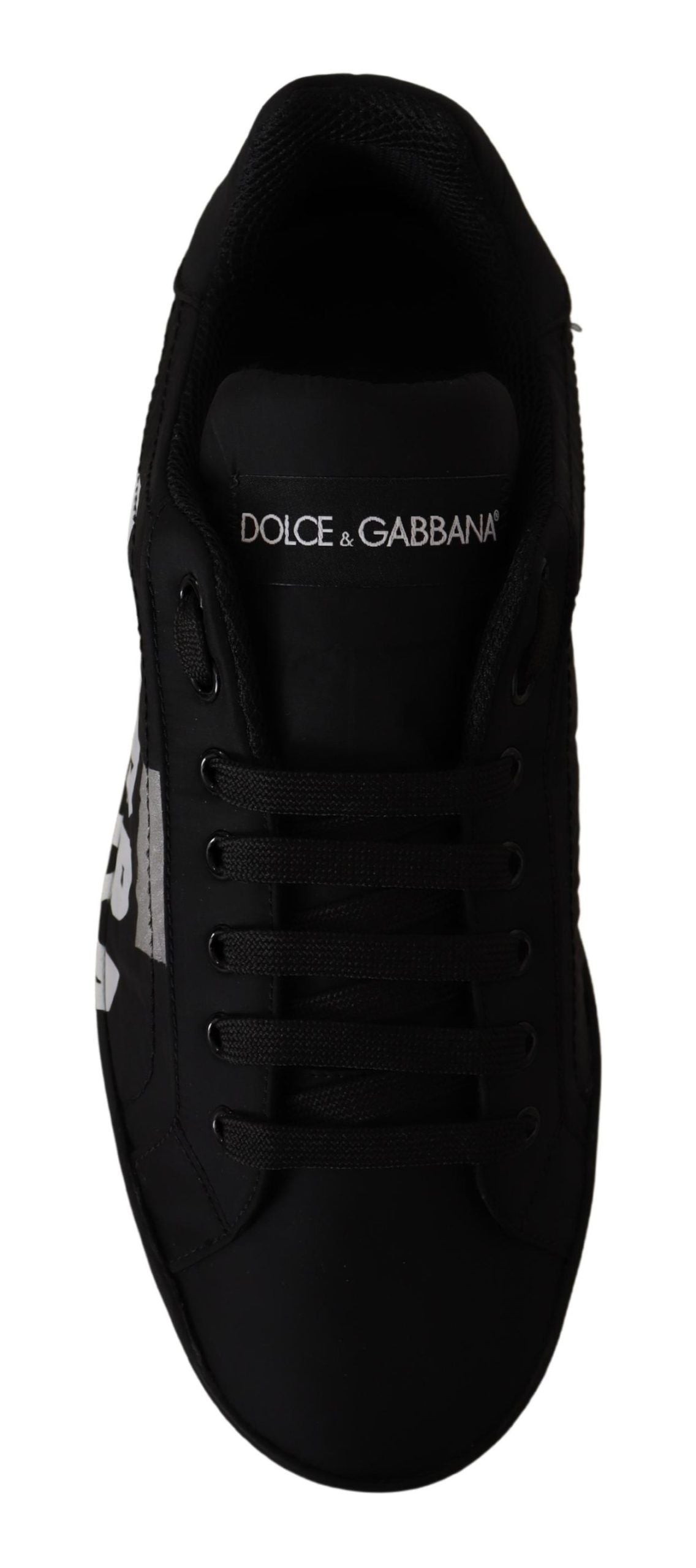 Elegant Black Casual Sneakers with White Logo Detail