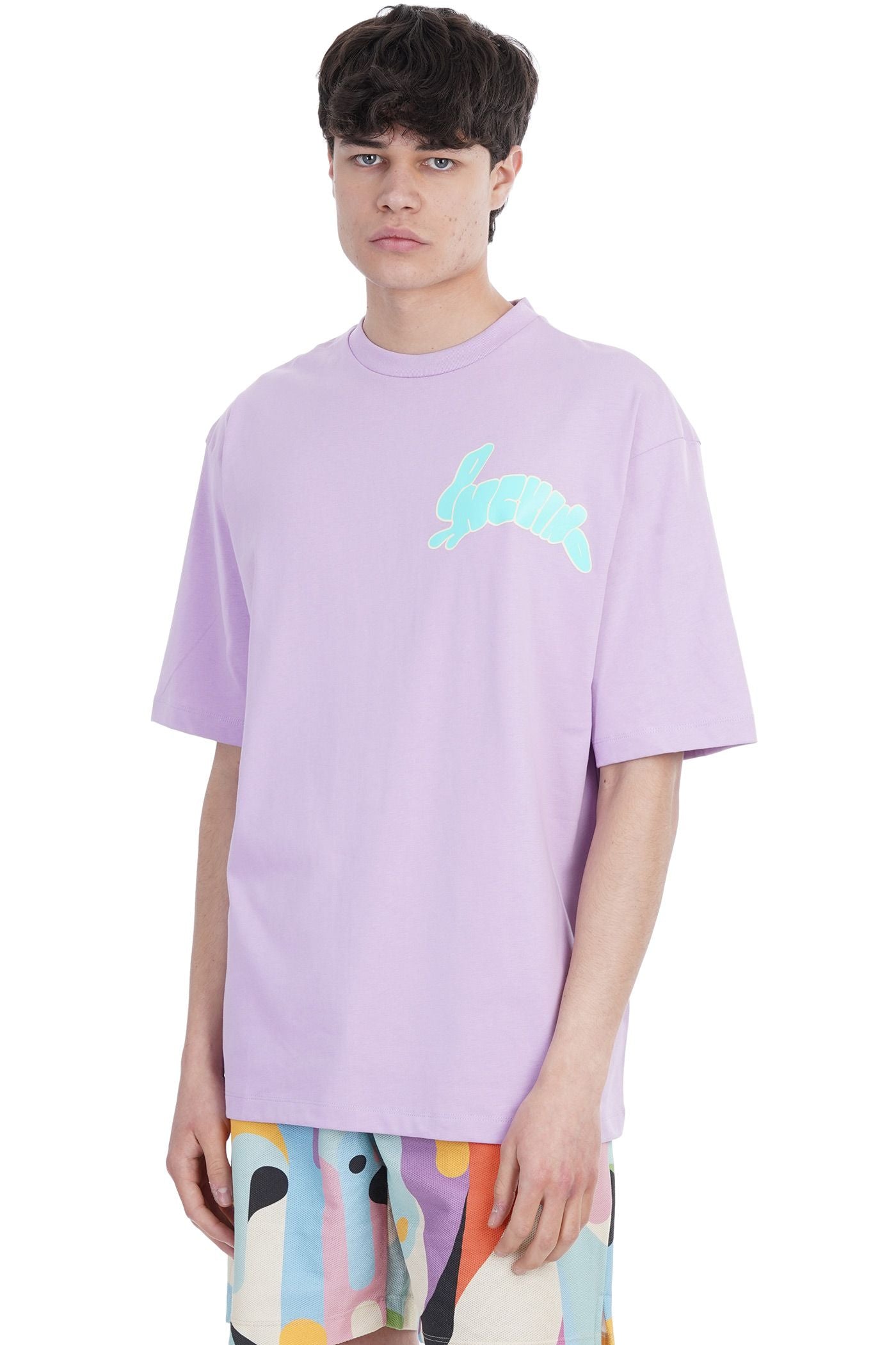 Purple Cotton Men T-Shirt