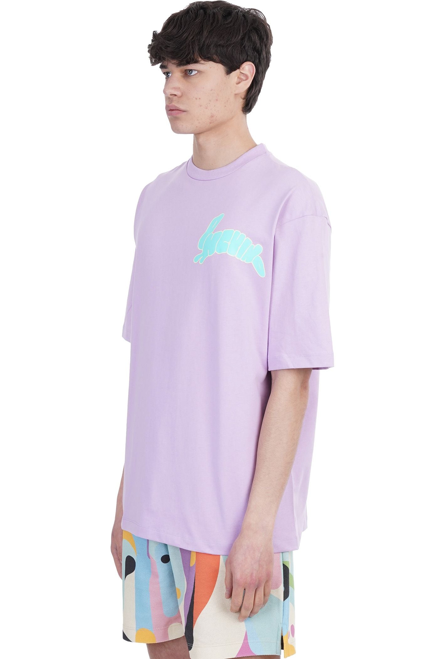 Purple Cotton Men T-Shirt