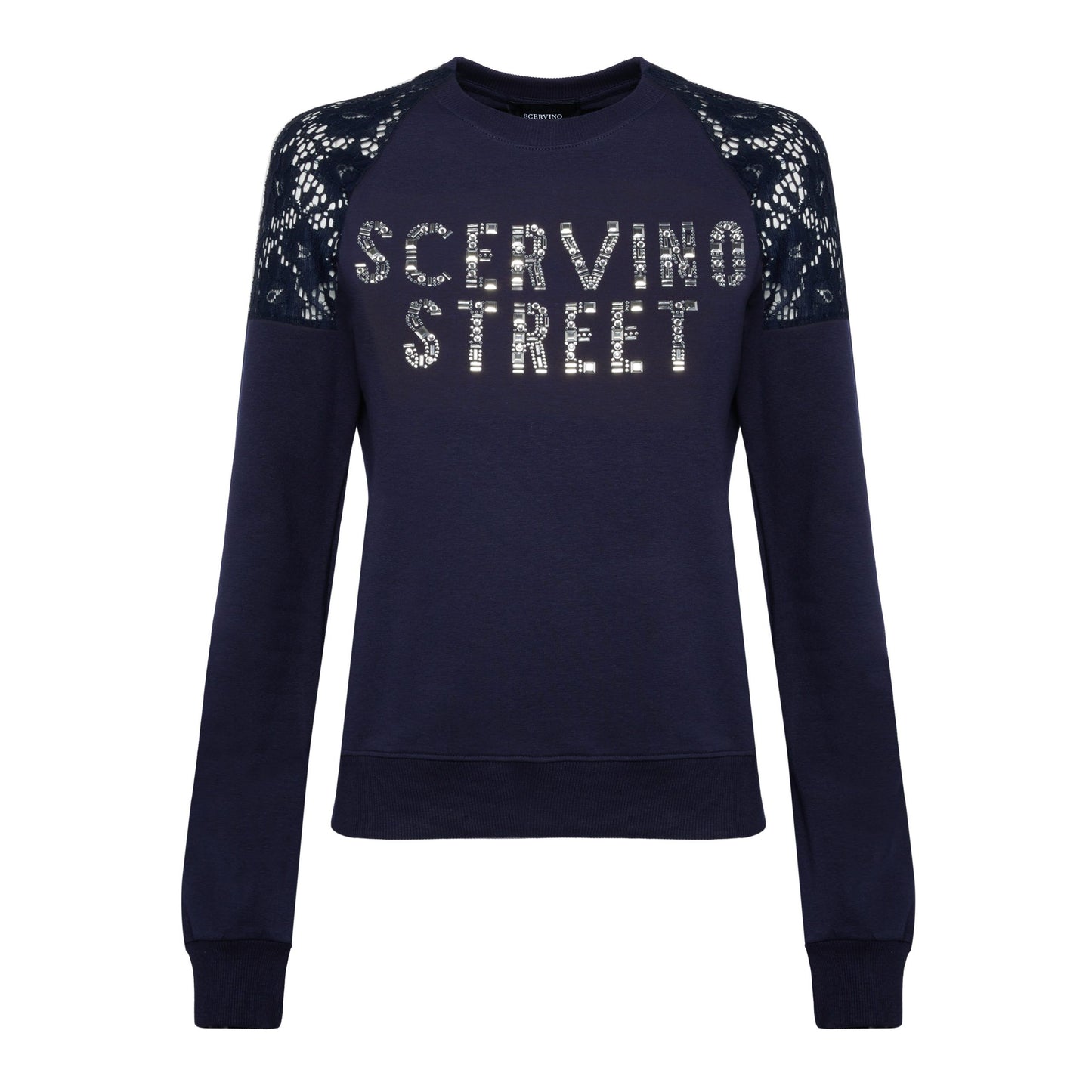 Blue Cotton Women Sweater