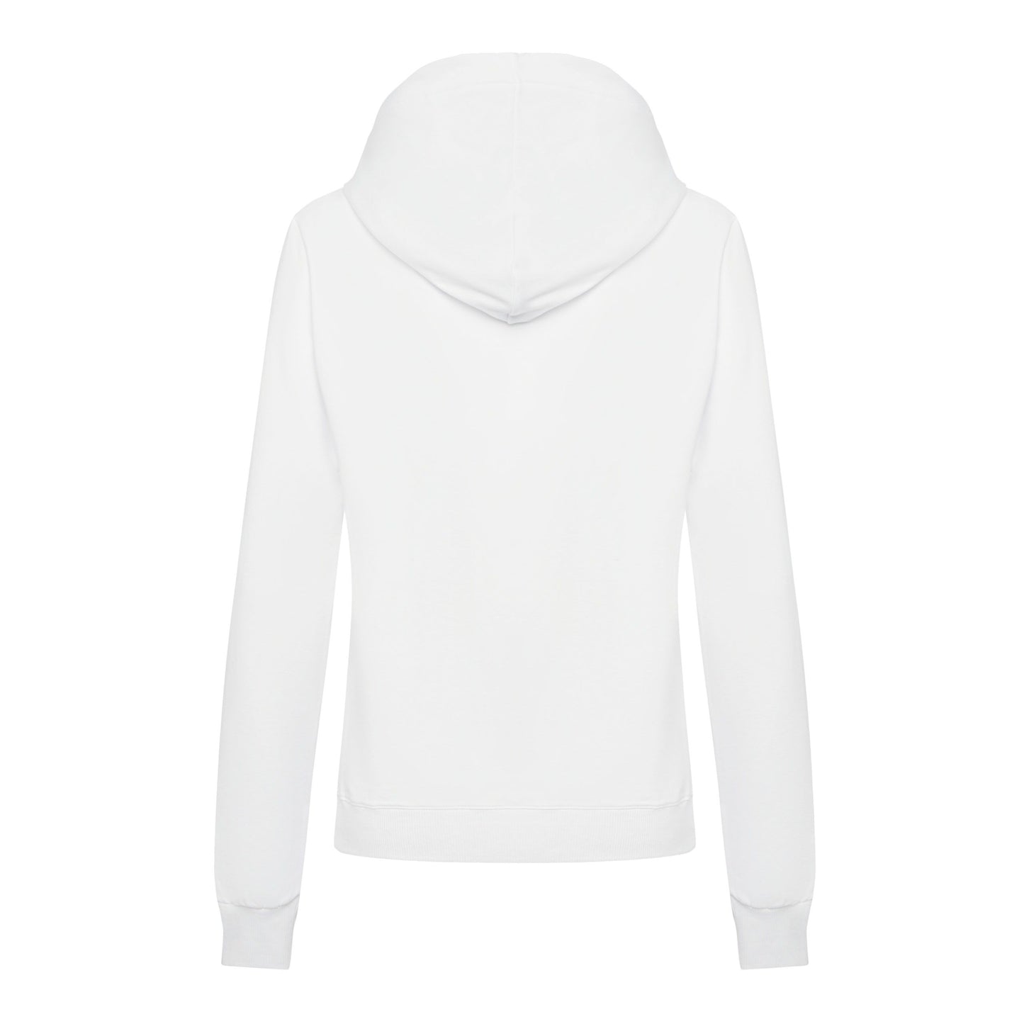 Elegant White Hooded Sweatshirt - Embossed Logo