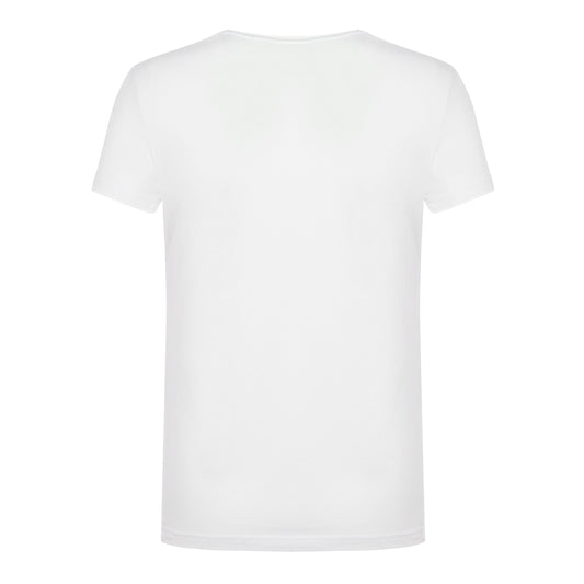 Elegant White Logo Tee - Italian Craftsmanship