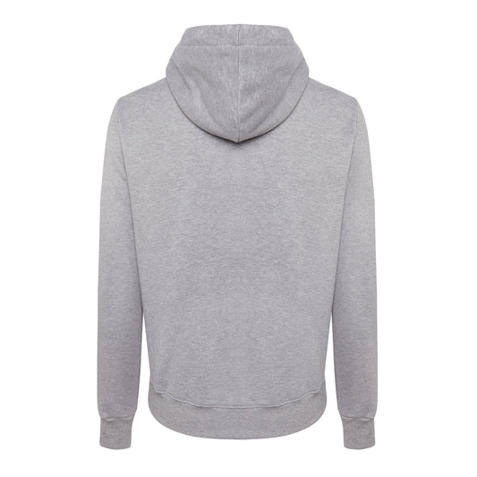 Sleek Gray Cotton Hooded Jacket