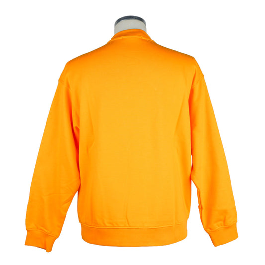 Orange Cotton Men Sweater