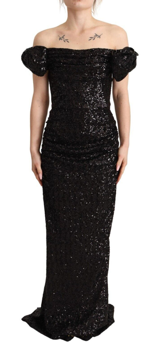Elegant Sequined Sheath Evening Dress