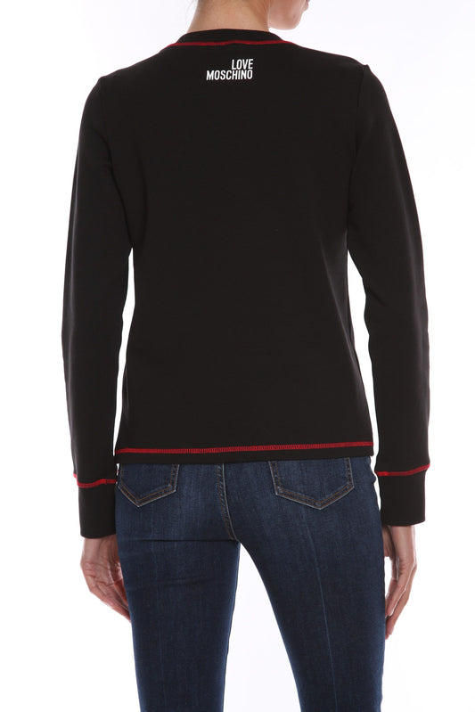 Black Cotton Women Sweater