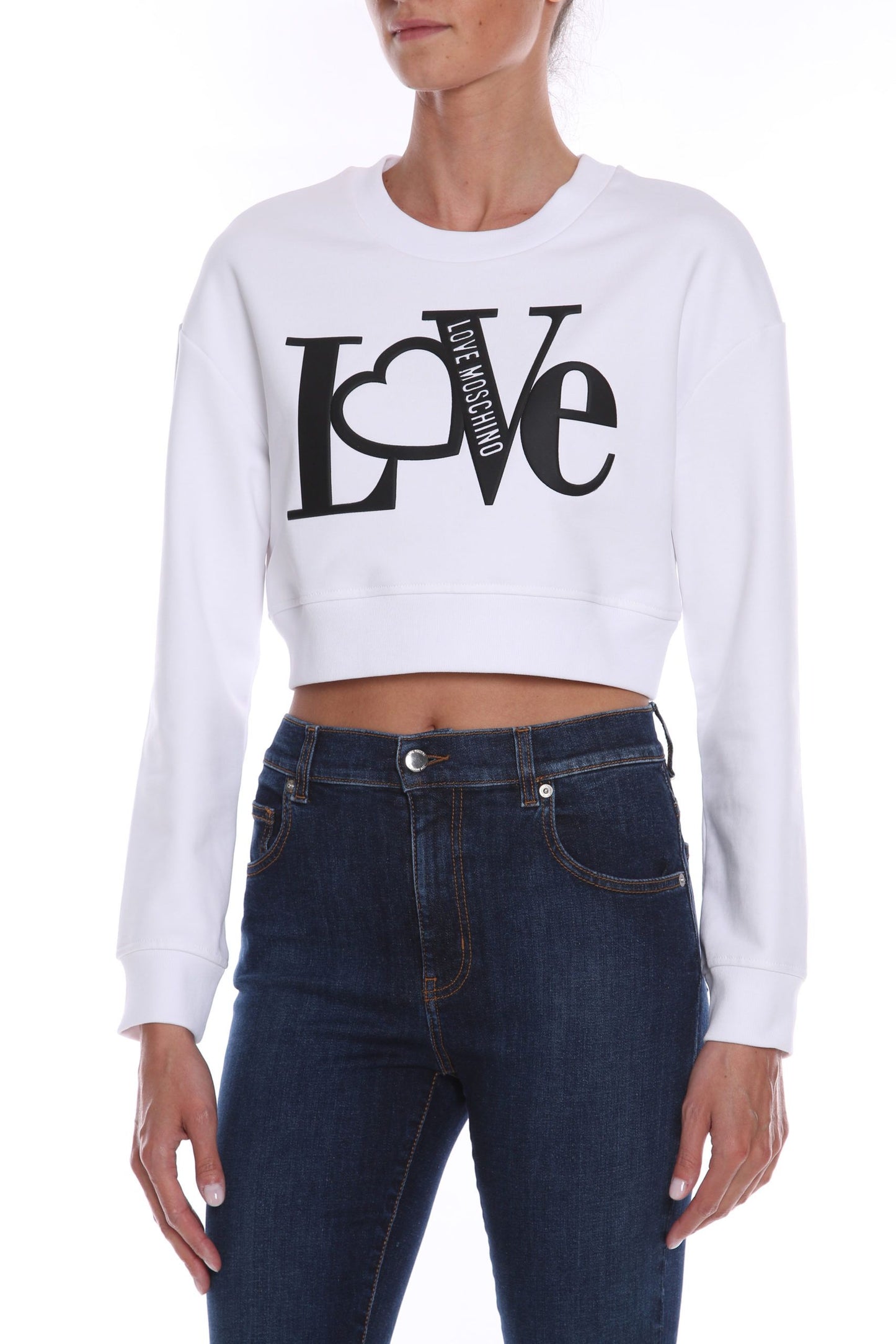 White Cotton Women Sweatshirt