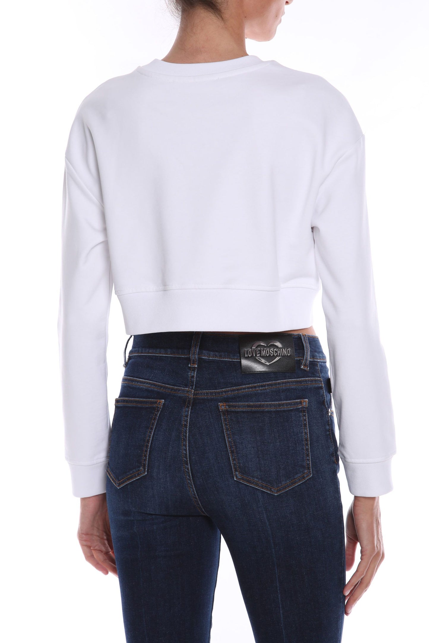 White Cotton Women Sweatshirt