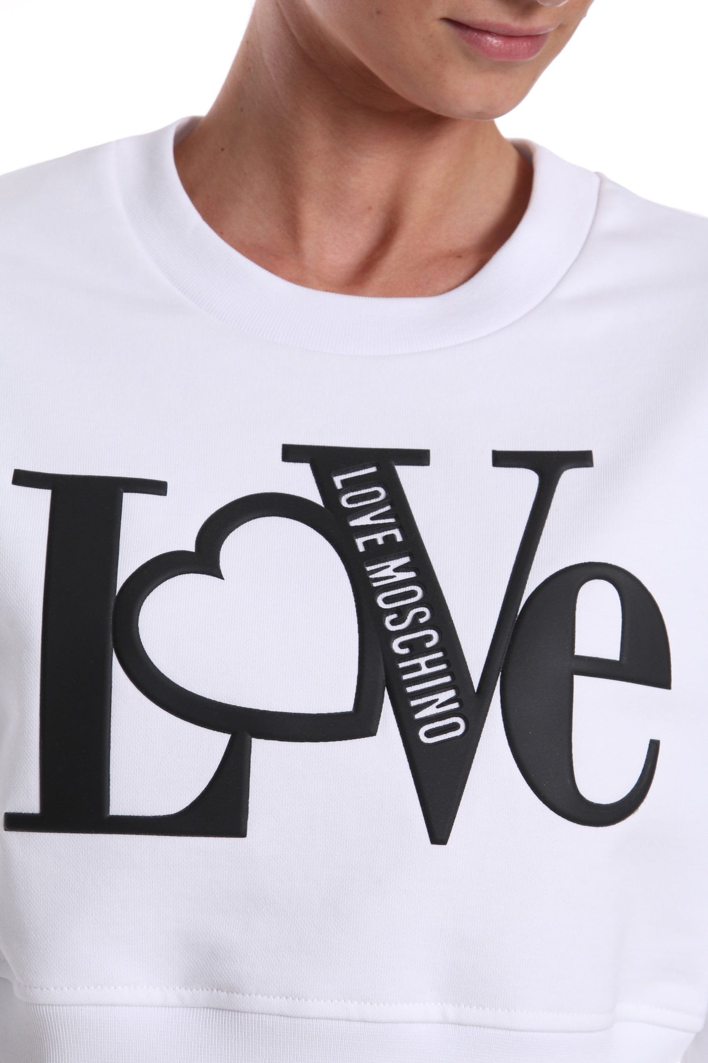 White Cotton Women Sweatshirt