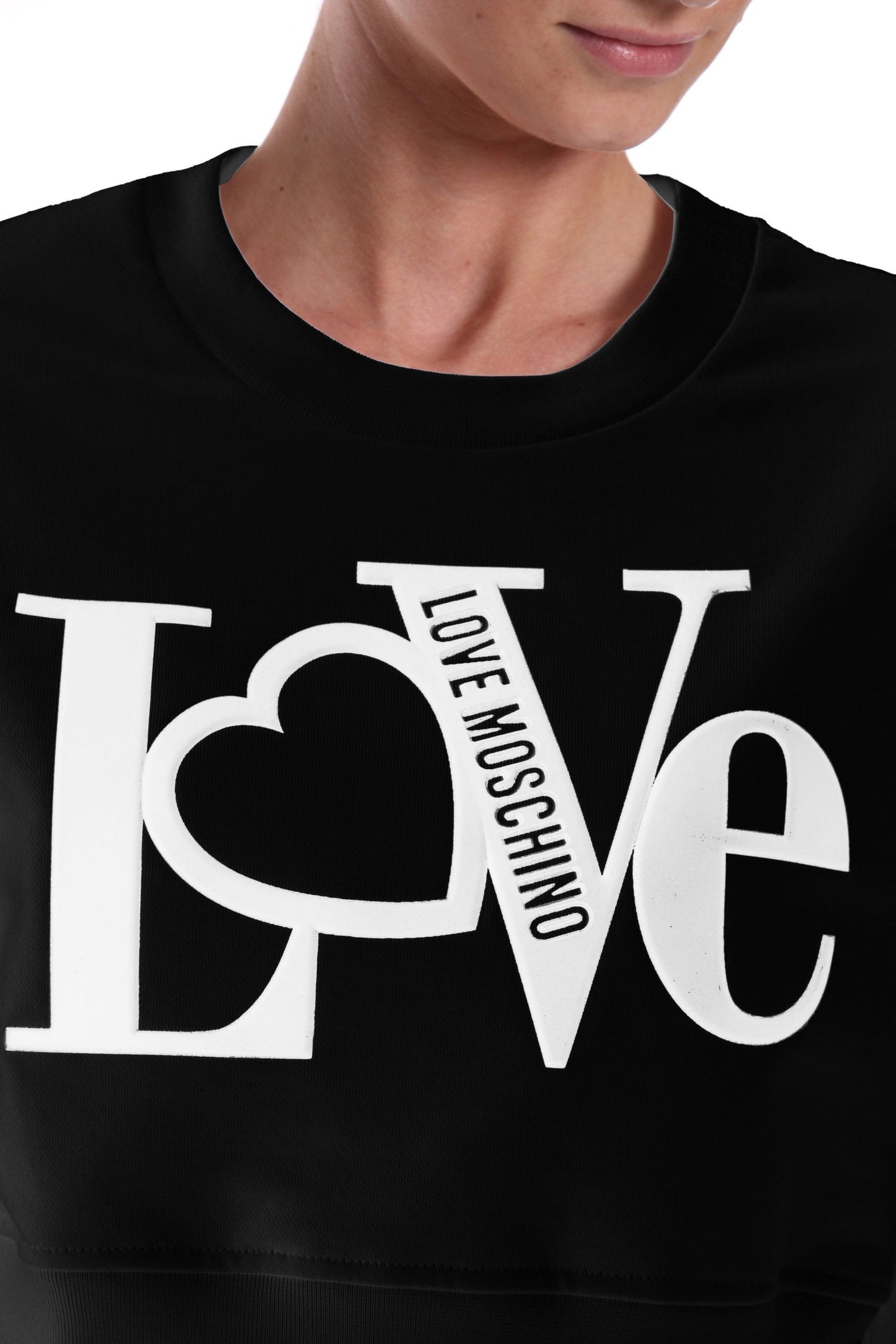 Black Cotton Women Sweatshirt