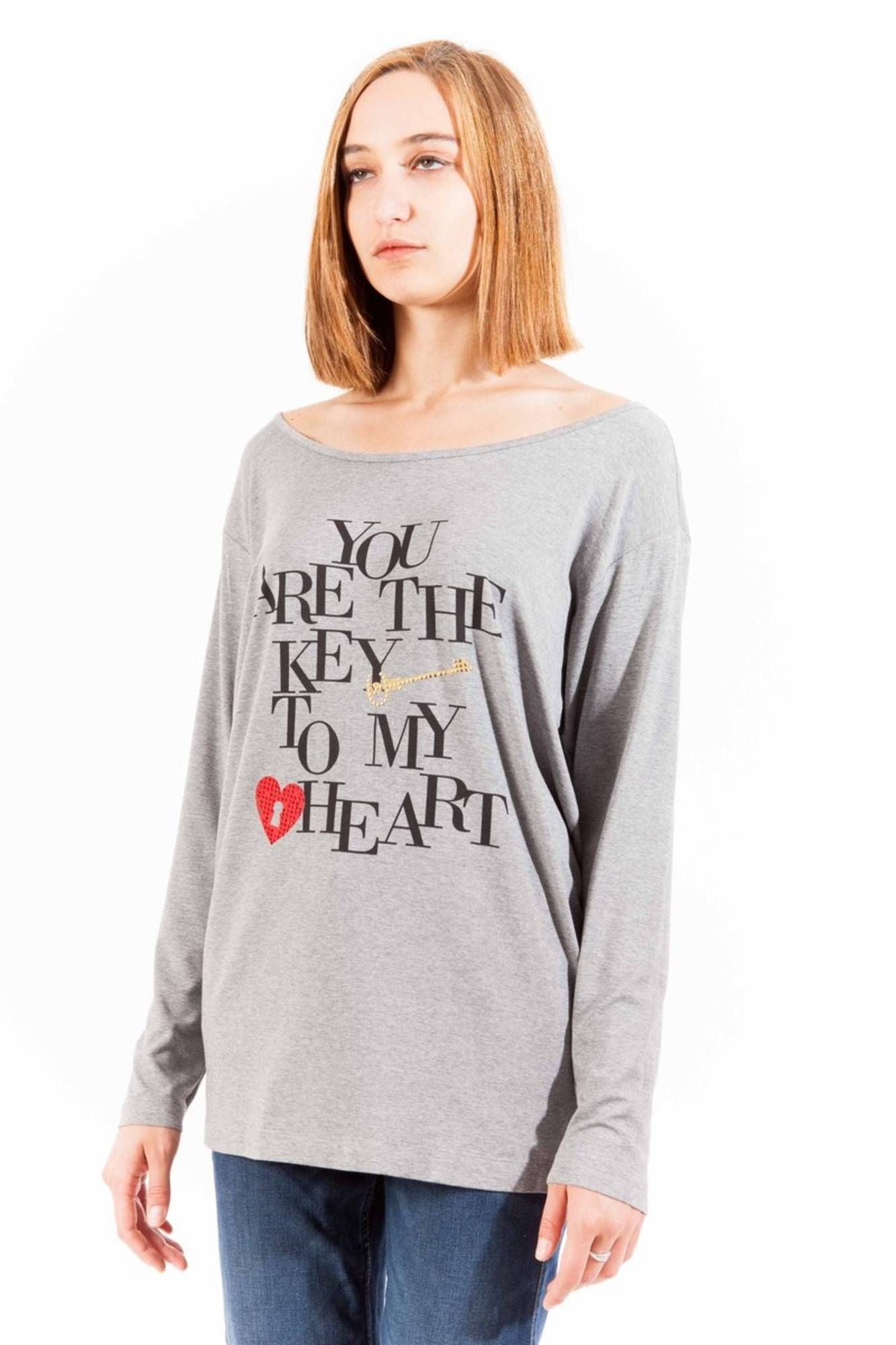 Gray Cotton Women Top