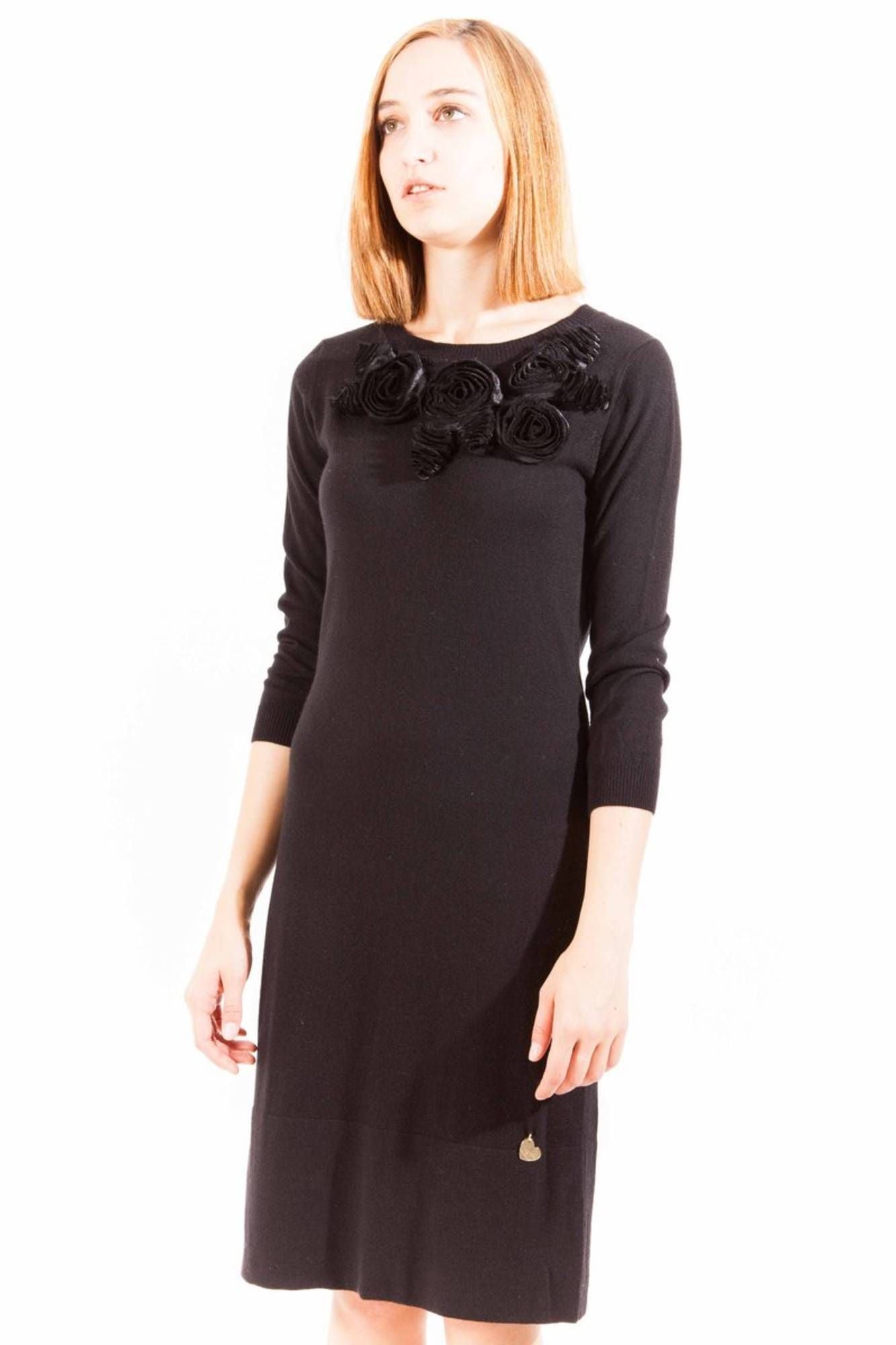 Black Polyester Women Dress