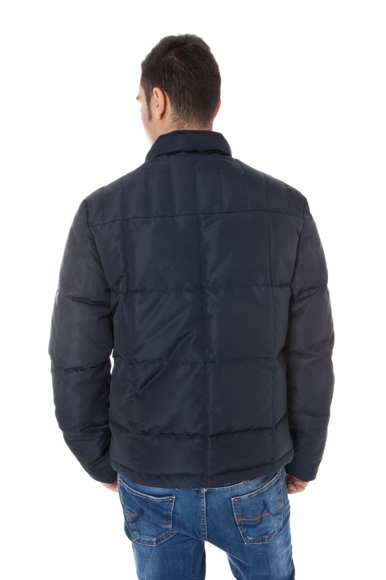 Blue Polyester Men Jacket