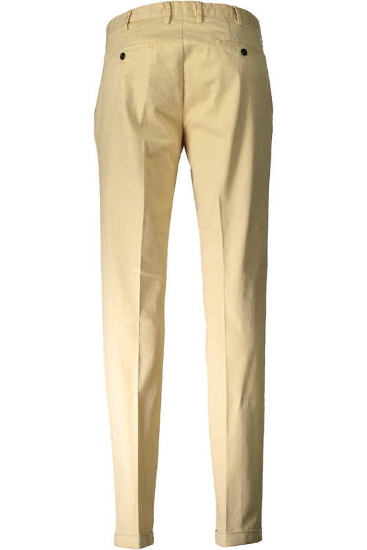 Beige Cotton Men Pants