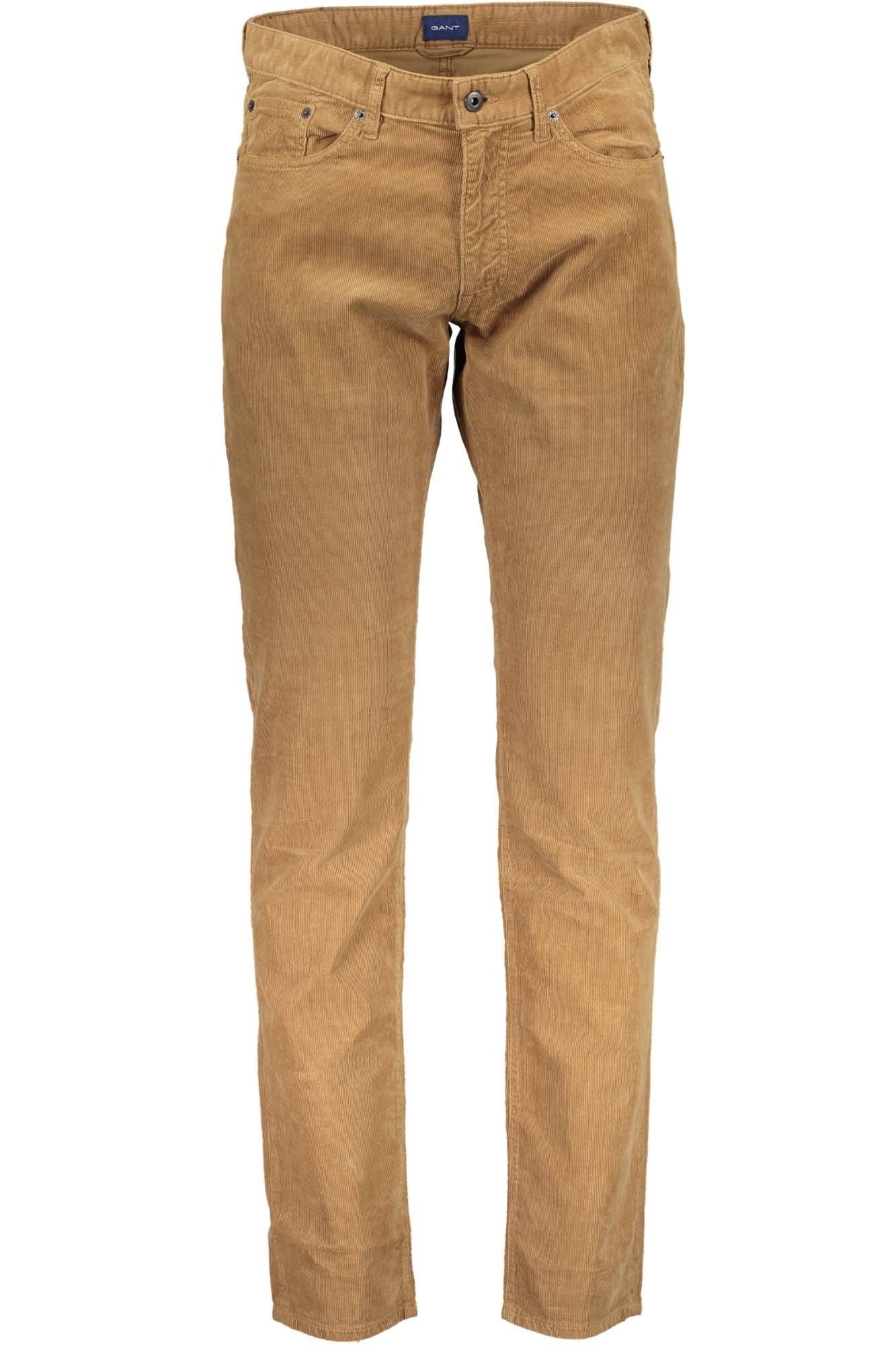 Brown Cotton Men Pant