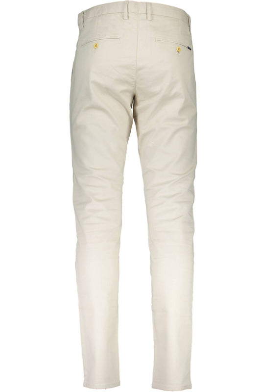 Beige Cotton Men Pant