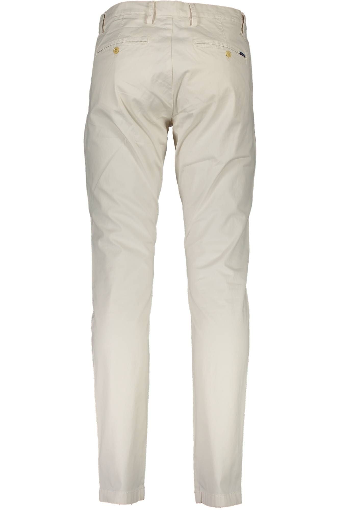 Beige Cotton Men Trouser