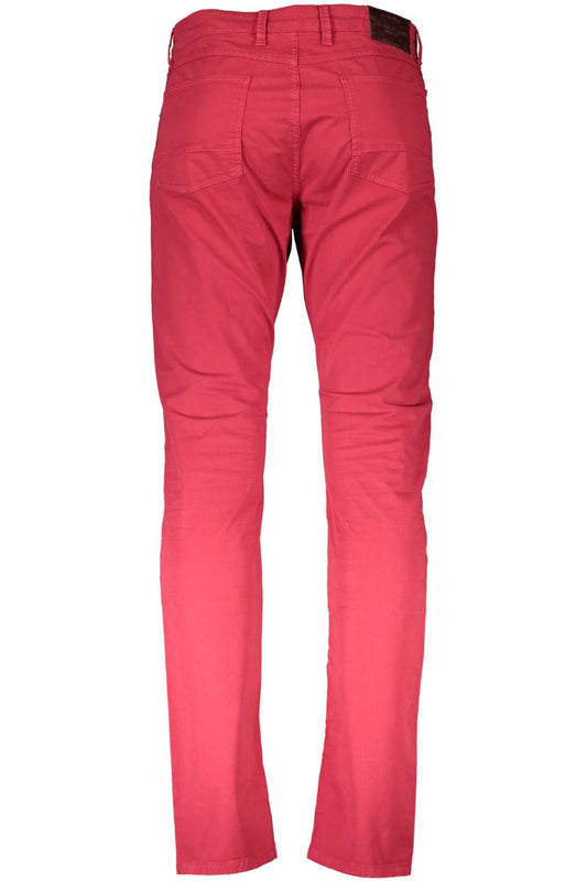 Red Cotton Men Trouser