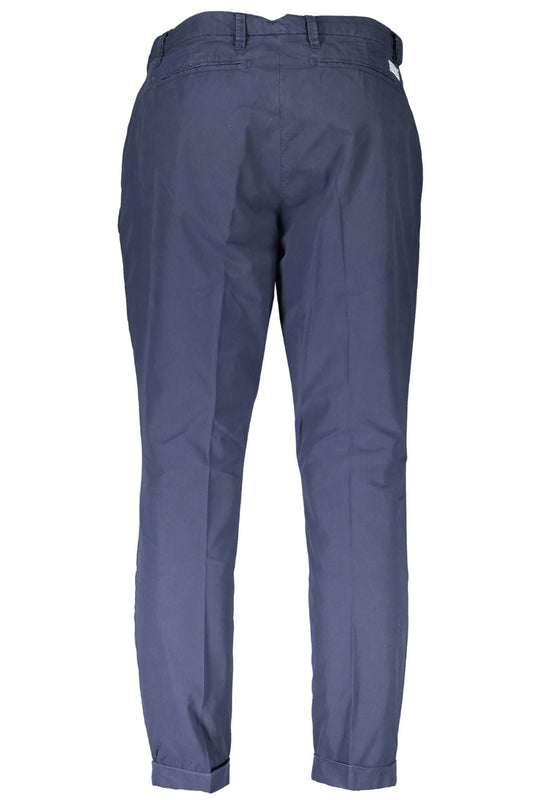 Blue Cotton Men Trouser