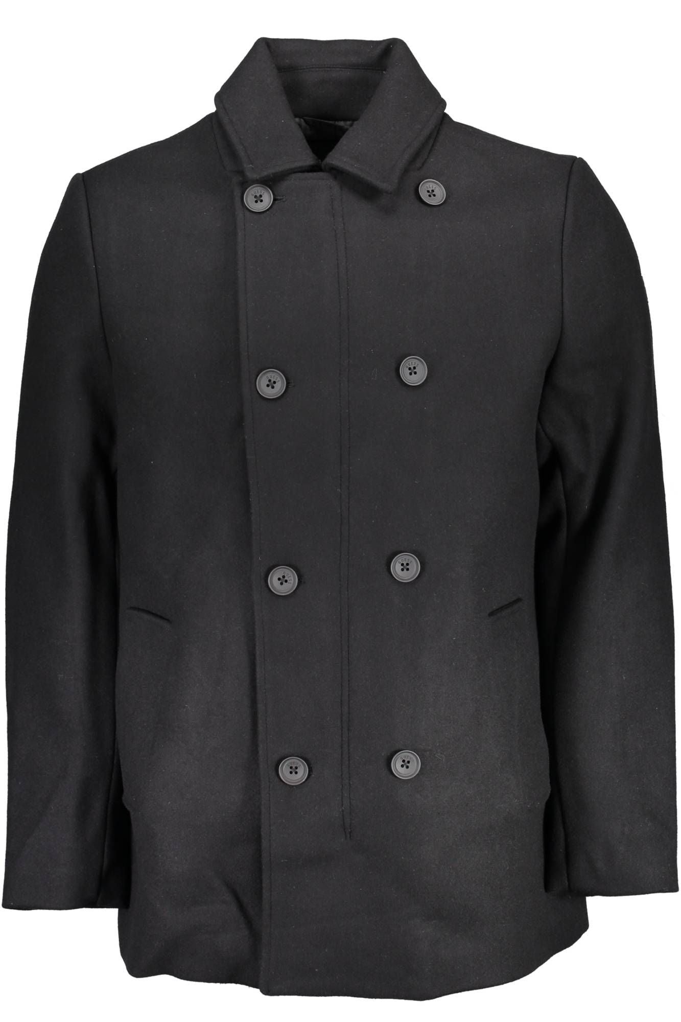 Black Polyester Men Jacket