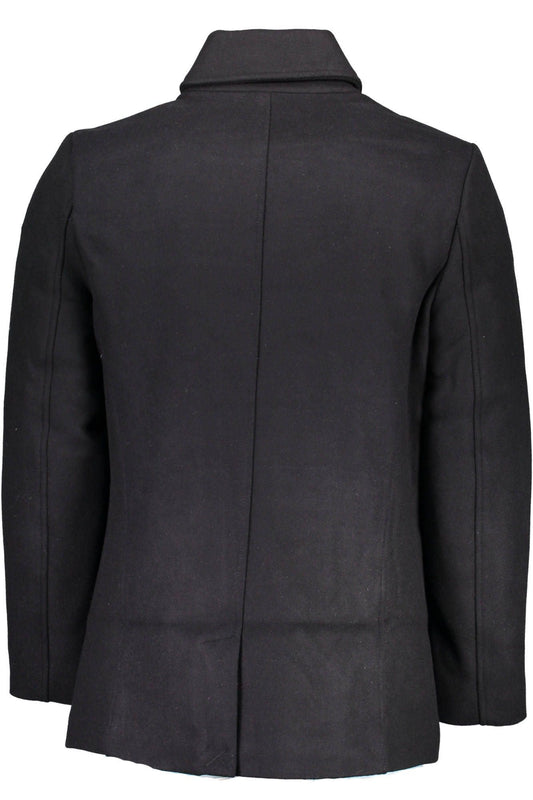 Black Polyester Men Jacket