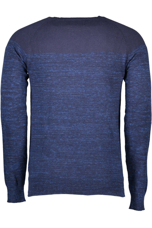 Blue Cotton Men Sweater