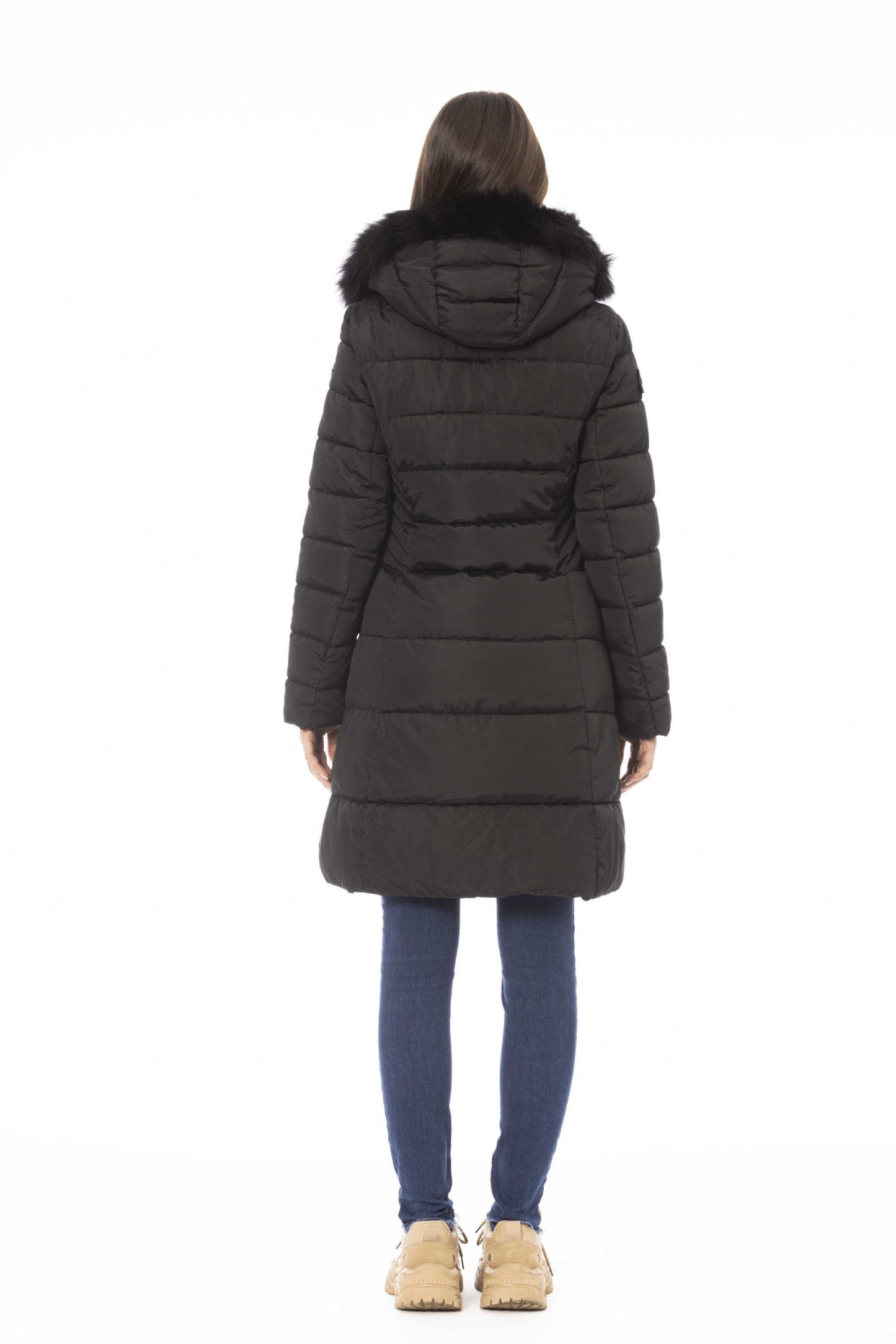 Black Polyester Women Jacket