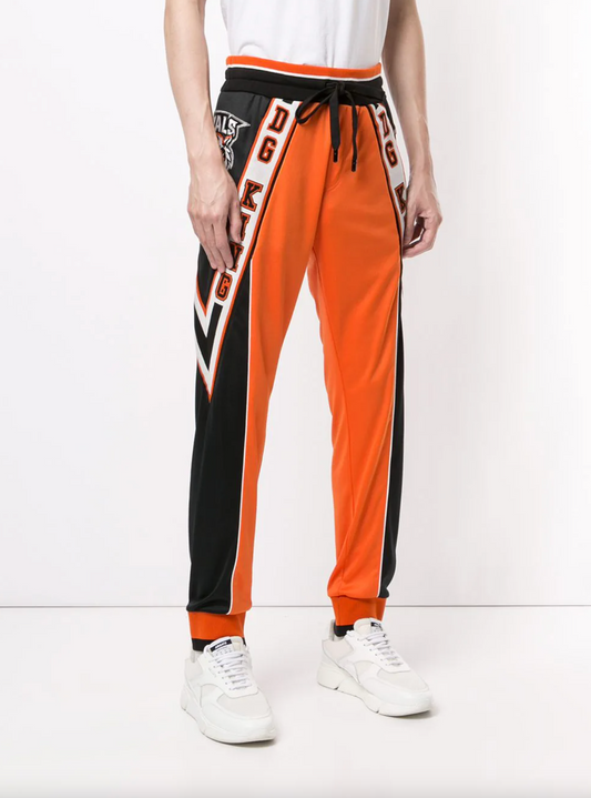 Orange Polyester Men Pant
